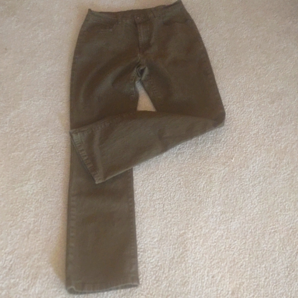DG2 Olive Jeans with Flared Legs